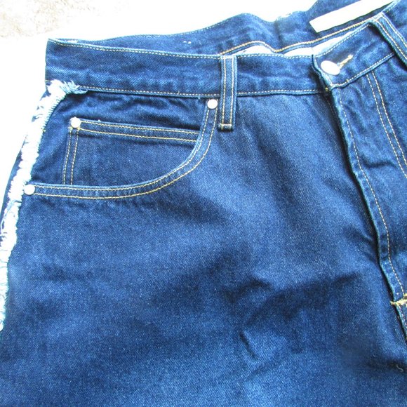 NWT AZZURE DENIM SHORTS FRINGED SIDE SEAMS MEN 36" - Picture 2 of 5